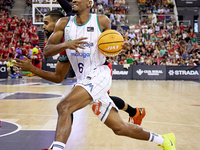 Kameron Taylor of Unicaja Malaga drives to the basket during the Liga Endesa ACB league basketball match between Coviran Granada and Unicaja...