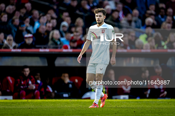 FC Twente forward Mitchell van Bergen plays during the match between Feyenoord and Twente at the Feyenoord stadium De Kuip for the Dutch Ere...