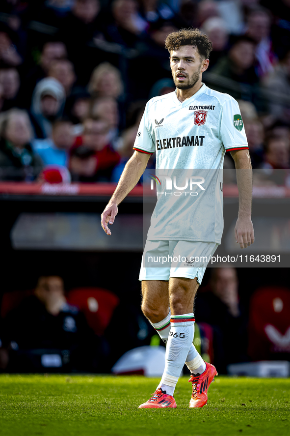 FC Twente forward Mitchell van Bergen plays during the match between Feyenoord and Twente at the Feyenoord stadium De Kuip for the Dutch Ere...