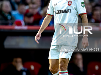 FC Twente forward Mitchell van Bergen plays during the match between Feyenoord and Twente at the Feyenoord stadium De Kuip for the Dutch Ere...