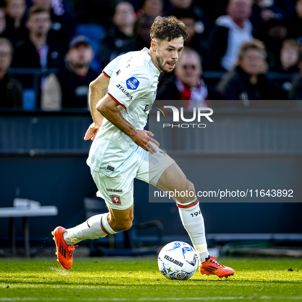 FC Twente forward Mitchell van Bergen plays during the match between Feyenoord and Twente at the Feyenoord stadium De Kuip for the Dutch Ere...