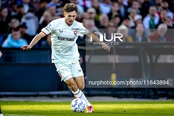 FC Twente forward Mitchell van Bergen plays during the match between Feyenoord and Twente at the Feyenoord stadium De Kuip for the Dutch Ere...