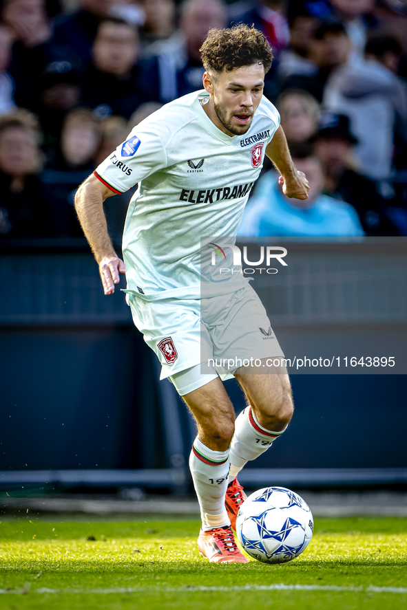 FC Twente forward Mitchell van Bergen plays during the match between Feyenoord and Twente at the Feyenoord stadium De Kuip for the Dutch Ere...