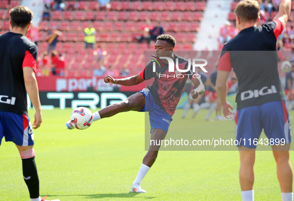 Alvaro Djalo plays during the match between Girona FC and Athletic Club, corresponding to week 9 of LaLiga EA Sport, at the Montilivi Stadiu...