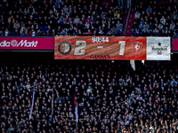 The scoreboard shows a 2-1 score for Feyenoord during the match between Feyenoord and Twente at the Feyenoord stadium De Kuip for the Dutch...