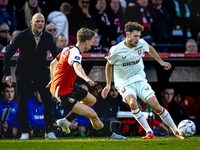 Feyenoord Rotterdam defender Gijs Smal and FC Twente forward Mitchell van Bergen play during the match between Feyenoord and Twente at the F...