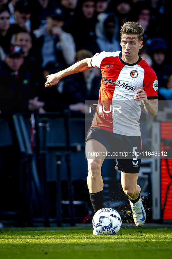 Feyenoord Rotterdam defender Gijs Smal plays during the match between Feyenoord and Twente at the Feyenoord stadium De Kuip for the Dutch Er...