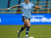 Laia Aleixandri #4 of Manchester City W.F.C. participates in the Barclays FA Women's Super League match between Manchester City and West Ham...