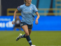 Laia Aleixandri #4 of Manchester City W.F.C. participates in the Barclays FA Women's Super League match between Manchester City and West Ham...