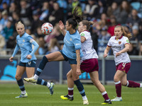 Leila Ouahabi #15 of Manchester City W.F.C. is in action during the Barclays FA Women's Super League match between Manchester City and West...