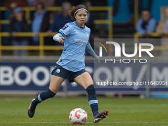 Yui Hasegawa #25 of Manchester City W.F.C. participates in the Barclays FA Women's Super League match between Manchester City and West Ham U...