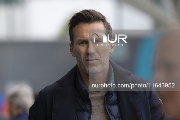 Manchester City W.F.C. manager Gareth Taylor is present during the Barclays FA Women's Super League match between Manchester City and West H...