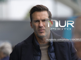 Manchester City W.F.C. manager Gareth Taylor is present during the Barclays FA Women's Super League match between Manchester City and West H...