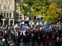 Hundreds of people take part in the ''Bring Them Home'' march to mark the first anniversary of the October 7 Hamas attack, which creates a r...