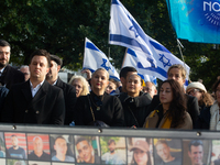 Hundreds of people take part in the ''Bring Them Home'' march to mark the first anniversary of the October 7 Hamas attack, which creates a r...