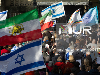 Hundreds of people take part in the ''Bring Them Home'' march to mark the first anniversary of the October 7 Hamas attack, which creates a r...