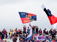 Supporters of Bologna during the Serie A Enilive match between Bologna FC and Parma Calcio 1903 at Stadio Renato Dall'Ara on October 06, 202...