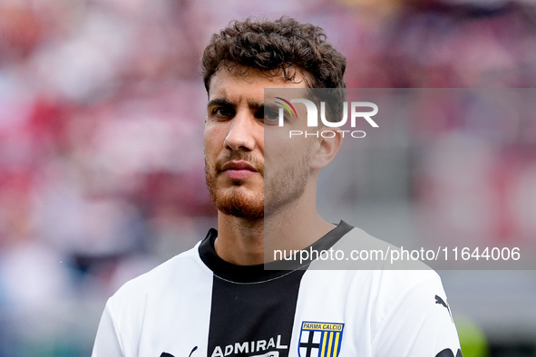 Botond Balogh of Parma Calcio 1903 looks on during the Serie A Enilive match between Bologna FC and Parma Calcio 1903 at Stadio Renato Dall'...