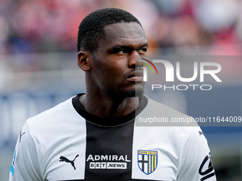 Ange-Yoan Bonny of Parma Calcio 1903 looks on during the Serie A Enilive match between Bologna FC and Parma Calcio 1903 at Stadio Renato Dal...