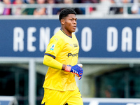 Zion Suzuki of Parma Calcio 1903 looks on during the Serie A Enilive match between Bologna FC and Parma Calcio 1903 at Stadio Renato Dall'Ar...