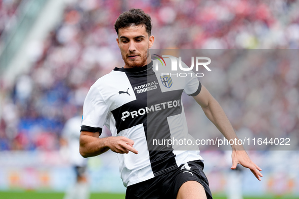 Botond Balogh of Parma Calcio 1903 during the Serie A Enilive match between Bologna FC and Parma Calcio 1903 at Stadio Renato Dall'Ara on Oc...