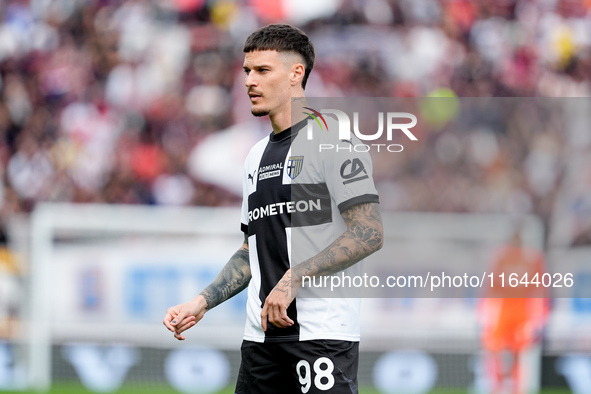 Dennis Man of Parma Calcio 1903 looks on during the Serie A Enilive match between Bologna FC and Parma Calcio 1903 at Stadio Renato Dall'Ara...