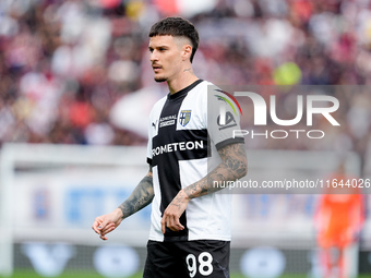 Dennis Man of Parma Calcio 1903 looks on during the Serie A Enilive match between Bologna FC and Parma Calcio 1903 at Stadio Renato Dall'Ara...