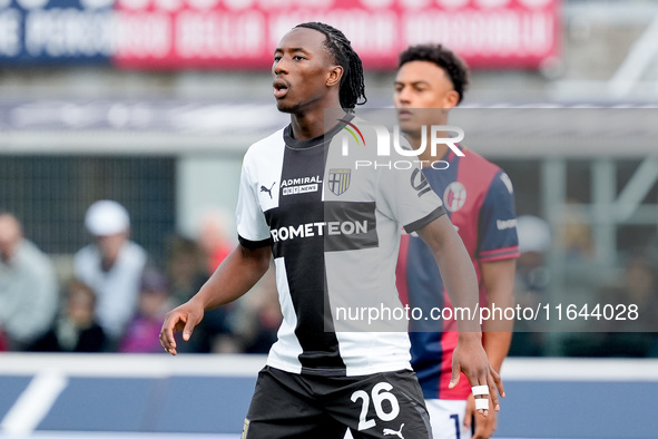 Woyo Coulibaly of Parma Calcio 1903 during the Serie A Enilive match between Bologna FC and Parma Calcio 1903 at Stadio Renato Dall'Ara on O...