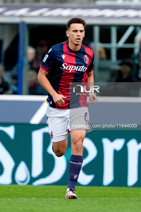 Nikola Moro of Bologna FC during the Serie A Enilive match between Bologna FC and Parma Calcio 1903 at Stadio Renato Dall'Ara on October 06,...