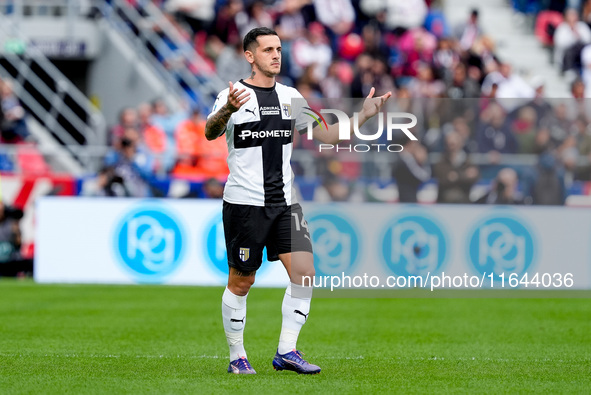 Emanuele Valeri of Parma Calcio 1903 during the Serie A Enilive match between Bologna FC and Parma Calcio 1903 at Stadio Renato Dall'Ara on...