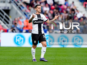 Emanuele Valeri of Parma Calcio 1903 during the Serie A Enilive match between Bologna FC and Parma Calcio 1903 at Stadio Renato Dall'Ara on...