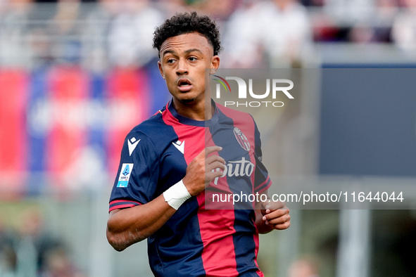 Dan Ndoye of Bologna FC looks on during the Serie A Enilive match between Bologna FC and Parma Calcio 1903 at Stadio Renato Dall'Ara on Octo...