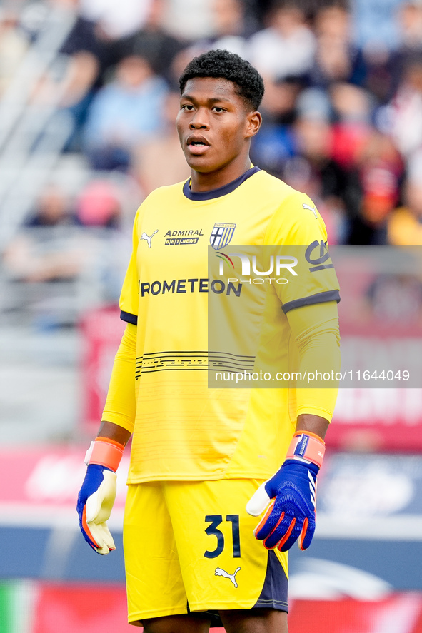 Zion Suzuki of Parma Calcio 1903 looks on during the Serie A Enilive match between Bologna FC and Parma Calcio 1903 at Stadio Renato Dall'Ar...