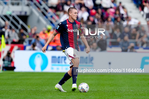 Emil Holm of Bologna FC during the Serie A Enilive match between Bologna FC and Parma Calcio 1903 at Stadio Renato Dall'Ara on October 06, 2...