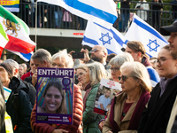 Hundreds of people take part in the ''Bring Them Home'' march to mark the first anniversary of the October 7 Hamas attack, which creates a r...