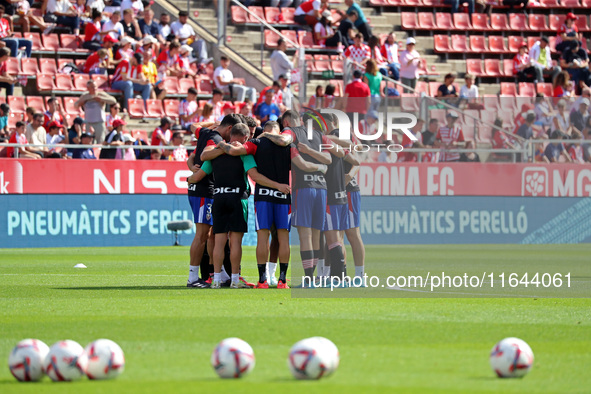 Athletic Club players participate in the match between Girona FC and Athletic Club, corresponding to week 9 of LaLiga EA Sport, at the Monti...