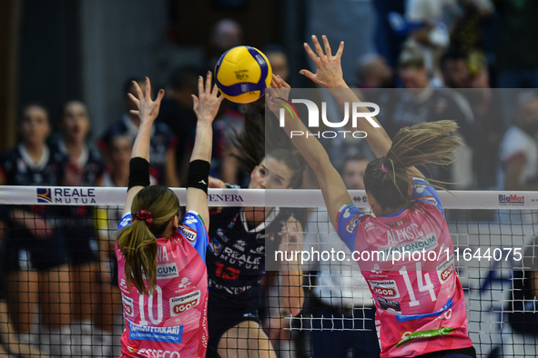 Lucille Giquel of Chieri '76 is in action during the Italian women's Serie A1 Volleyball championship: Day 1 match between Reale Mutua Fener...