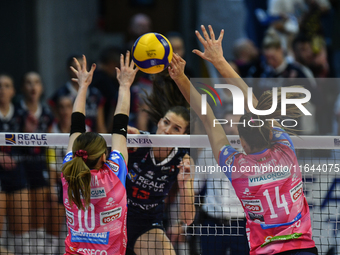 Lucille Giquel of Chieri '76 is in action during the Italian women's Serie A1 Volleyball championship: Day 1 match between Reale Mutua Fener...