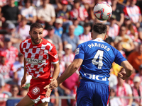 Abel Ruiz and Aitor Paredes play during the match between Girona FC and Athletic Club in week 9 of LaLiga EA Sport at the Montilivi Stadium...