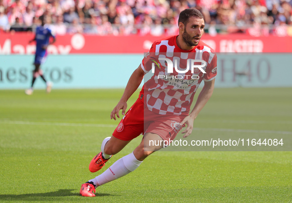 Abel Ruiz plays during the match between Girona FC and Athletic Club, corresponding to week 9 of LaLiga EA Sport, at the Montilivi Stadium i...