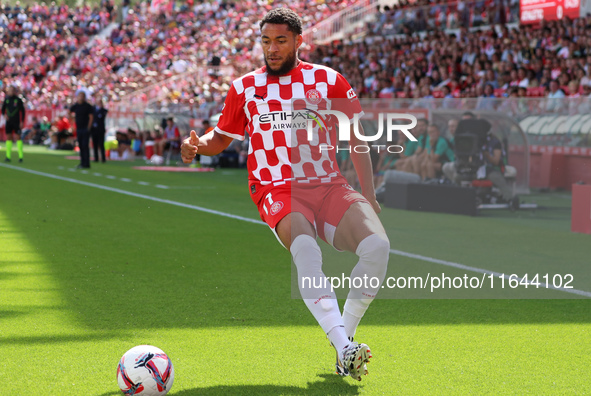 Arnaut Danjuma plays during the match between Girona FC and Athletic Club, corresponding to week 9 of LaLiga EA Sport, at the Montilivi Stad...