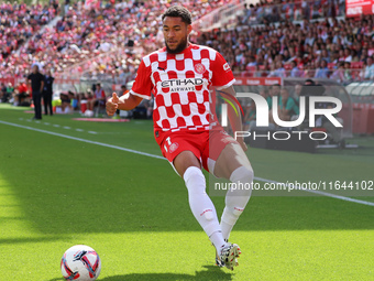 Arnaut Danjuma plays during the match between Girona FC and Athletic Club, corresponding to week 9 of LaLiga EA Sport, at the Montilivi Stad...