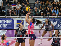 Francesca Bosio of Igor Novara is in action during the Italian women's Serie A1 Volleyball championship: Day 1 match between Reale Mutua Fen...