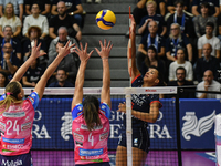 Avery Skinner of Chieri '76 is in action during the Italian women's Serie A1 Volleyball championship: Day 1 match between Reale Mutua Fenera...