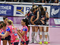 Reale Mutua Fenera Chieri '76 celebrates a point during the Italian women's Serie A1 Volleyball championship Day 1 match between Reale Mutua...