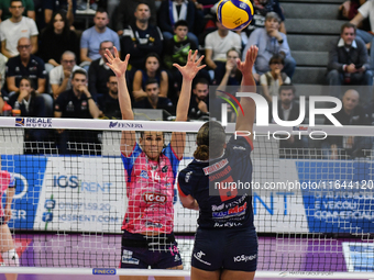 Avery Skinner of Chieri '76 is in action during the Italian women's Serie A1 Volleyball championship: Day 1 match between Reale Mutua Fenera...