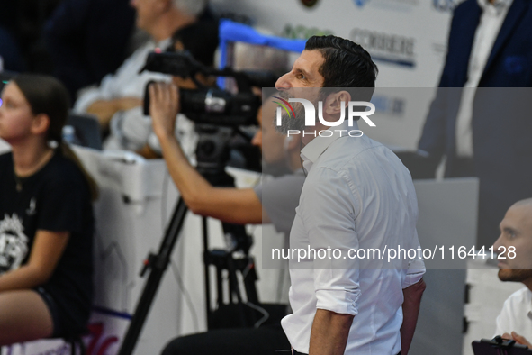 Giulio Cesare Begoli of Chieri '76 is in action during the Italian women's Serie A1 Volleyball championship: Day 1 match between Reale Mutua...