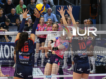 #16 Katerina Zakchaiou of Chieri '76 is in action during the Italian women's Serie A1 Volleyball championship: Day 1 match between Reale Mut...