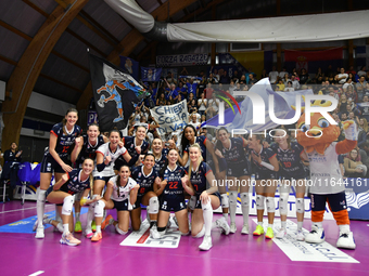 Reale Mutua Fenera Chieri '76 celebrates the team's victory to make the score 3-2 during the Italian women's Serie A1 Volleyball championshi...