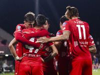 Daniel Maldini and Dany Mota celebrate the goal during the Serie A football match between AC Monza and AS Roma in Monza, Italy, on October 6...